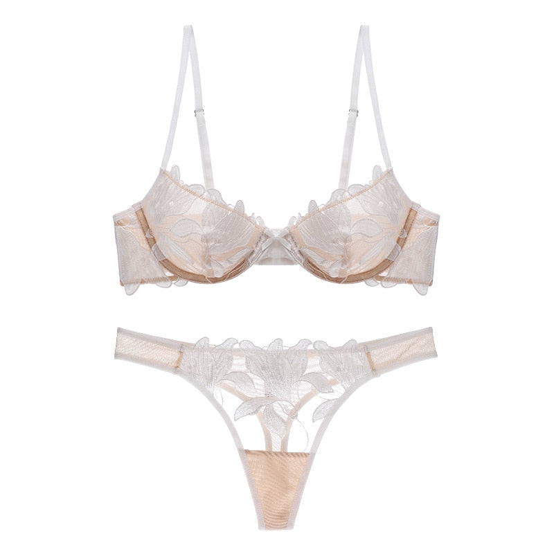 3D Mesh Embroidery Lingerie Set