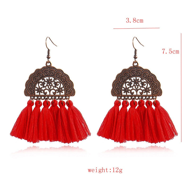 Vintage Ethnic Long Tassel Earrings