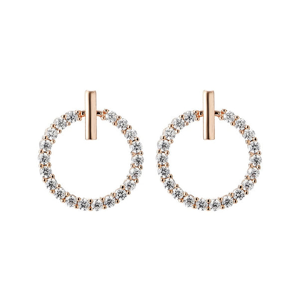 Crystal Rhinestone Round Stud Earrings