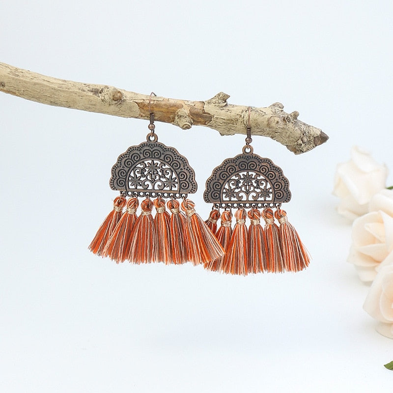 Vintage Ethnic Long Tassel Earrings