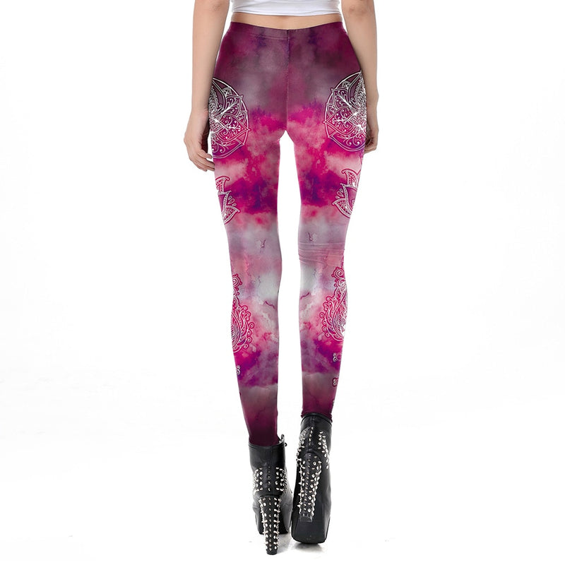 Round Ombre Printing Leggings