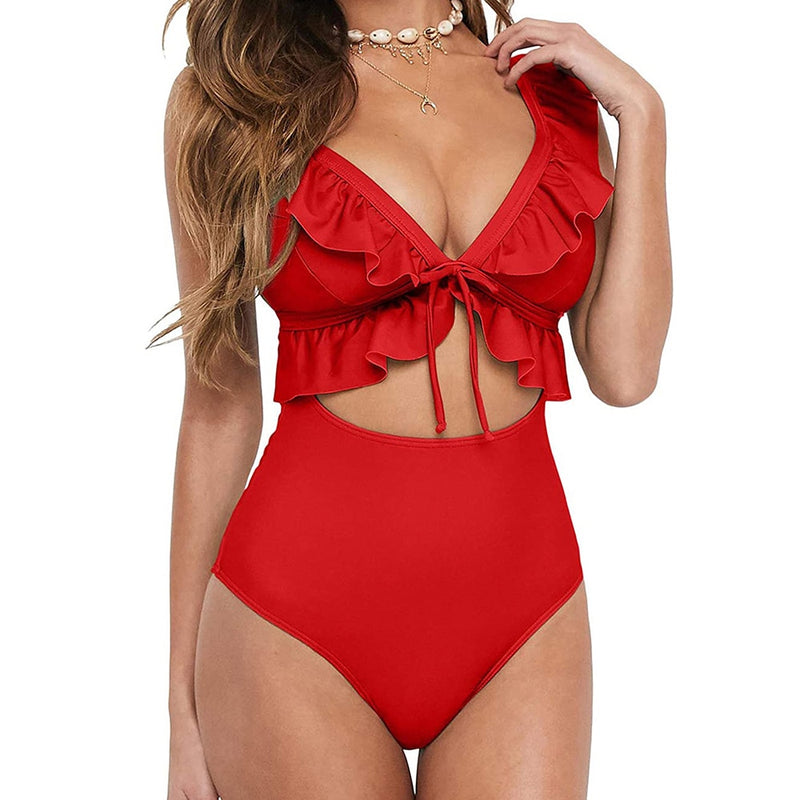 Sexy Ruffle One Piece Swimsuit