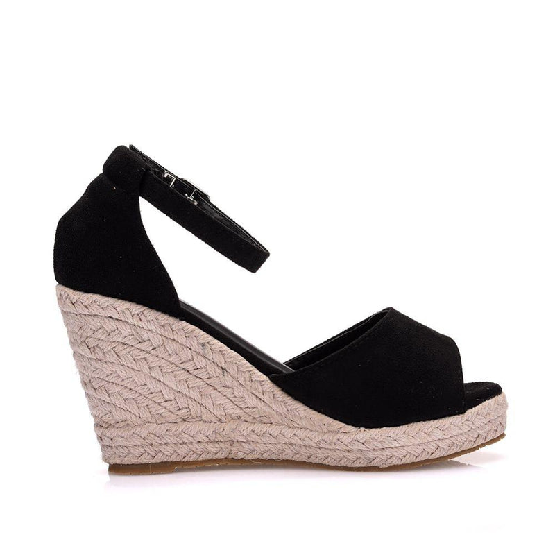 Straw Platform Wedge Shoes