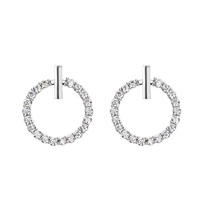 Crystal Rhinestone Round Stud Earrings