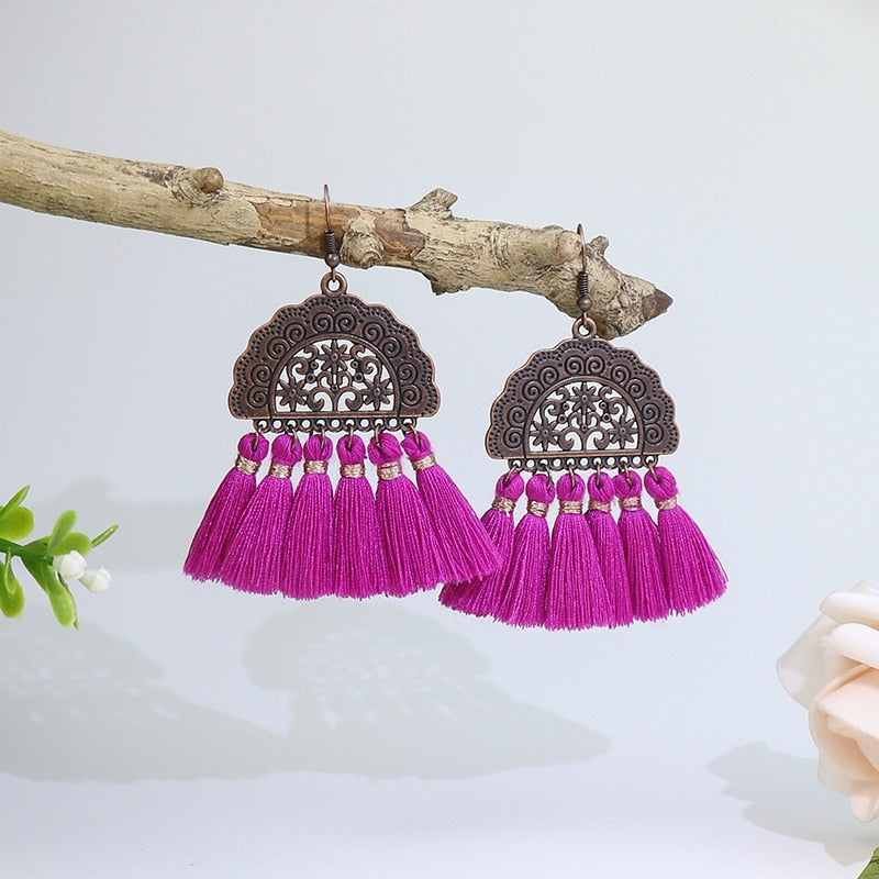 Vintage Ethnic Long Tassel Earrings