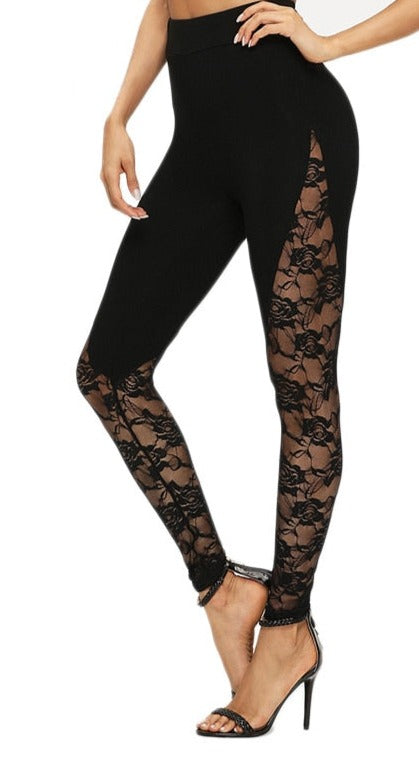 High Waist Black Lace Leggings