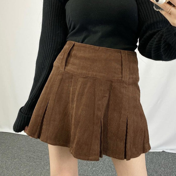 Brown Vintage Corduroy Skirt