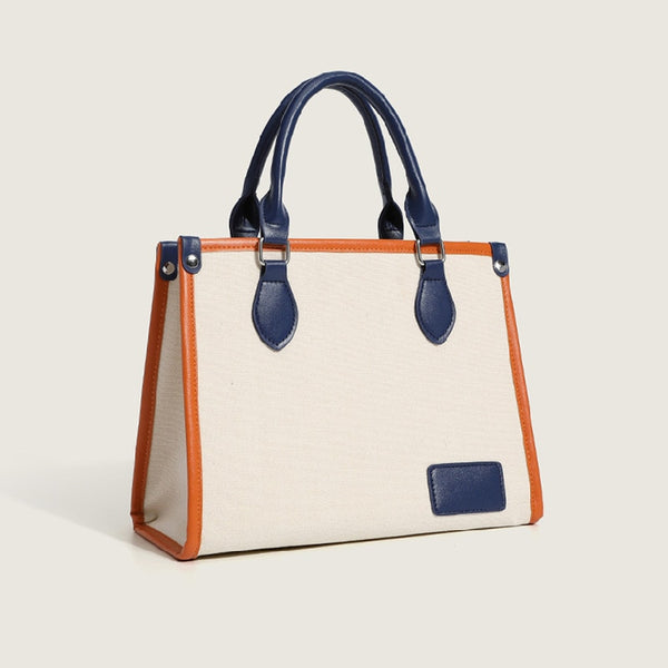 Summer Color Block Canvas Bag