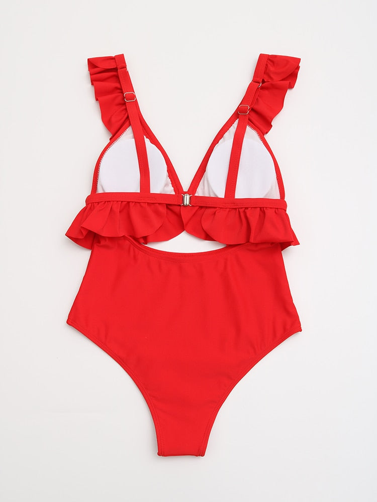 Sexy Ruffle One Piece Swimsuit