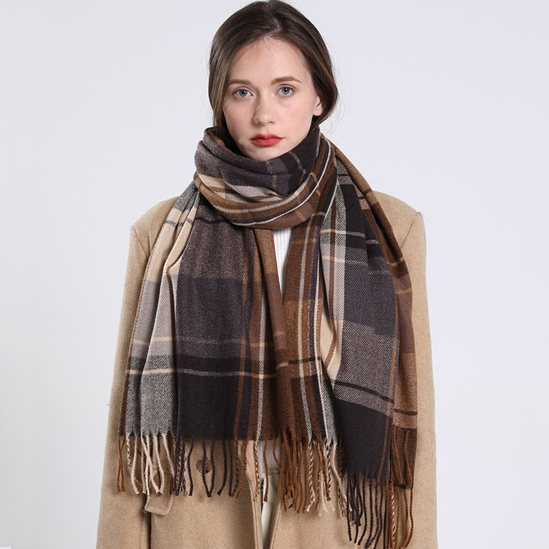 Plaid Soft Winter Scarf