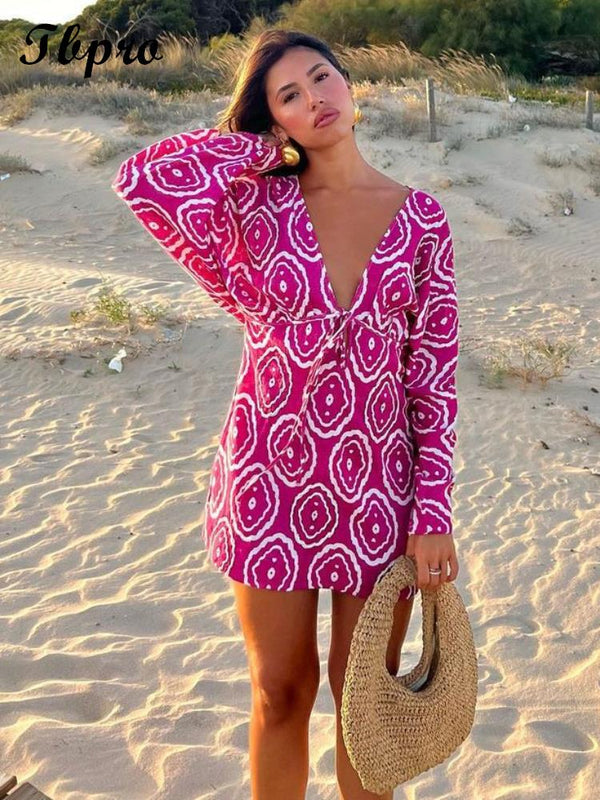 Boho Print Summer Mini Dress