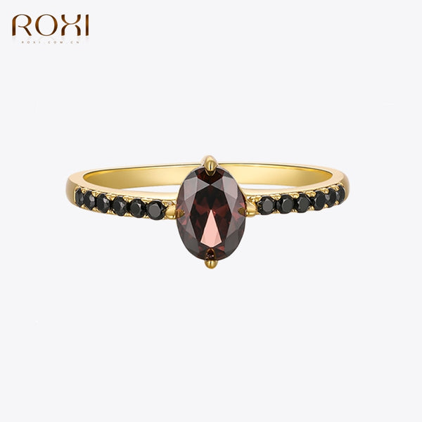 Exquisite Black Crystal Egg Shape  Ring