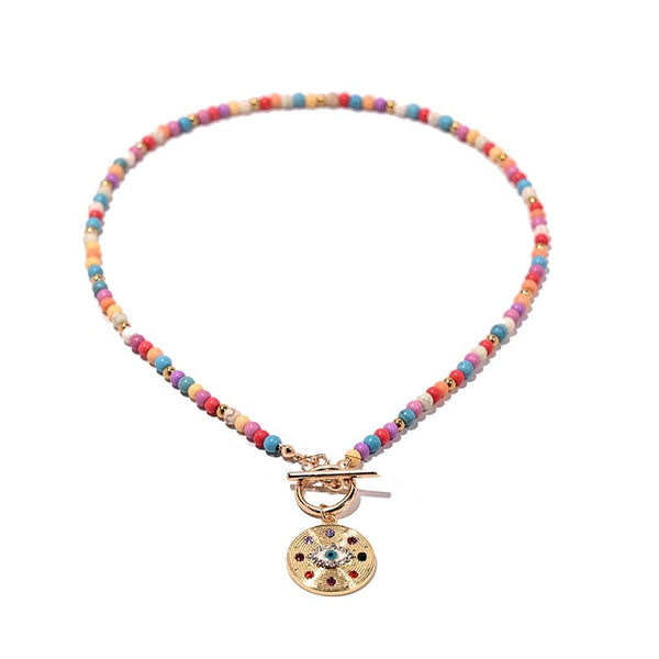 4mm Colorful Stone Choker Necklace