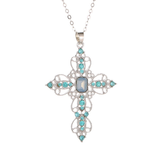 Summer Gemstone Cross Necklace