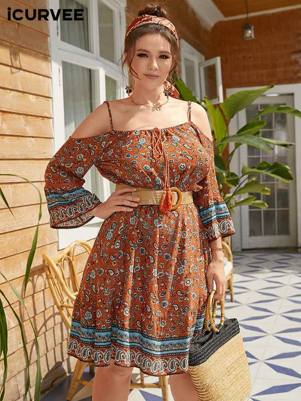 Off Shoulder Printed Bohemian Summer Sundress