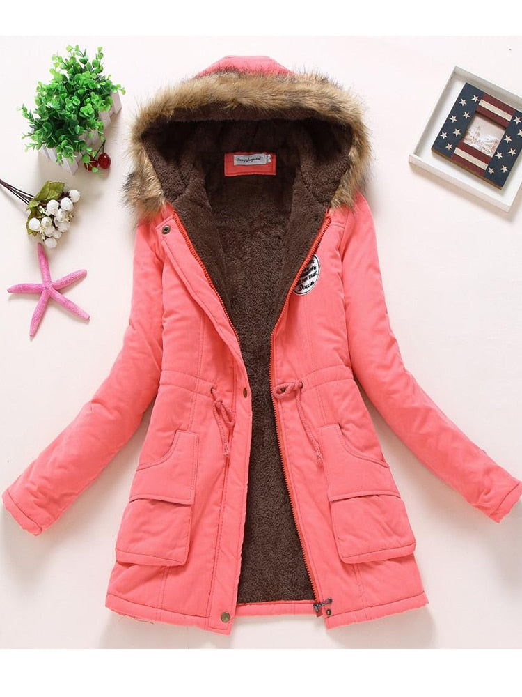 Casual Solid Long Parka