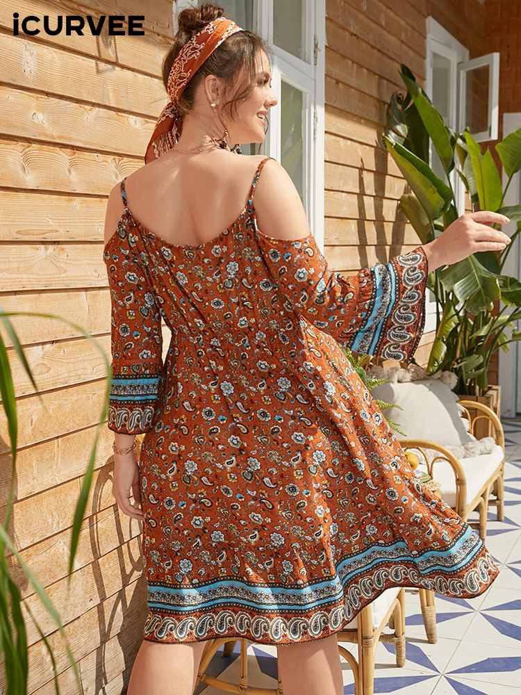 Off Shoulder Printed Bohemian Summer Sundress