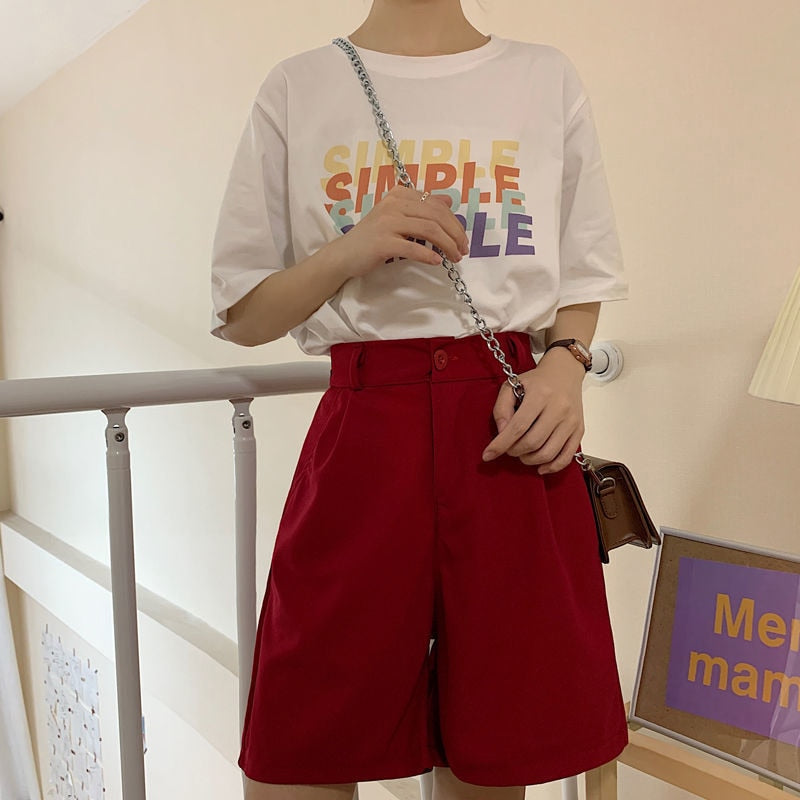 Summer Wide Leg Knee-length Shorts