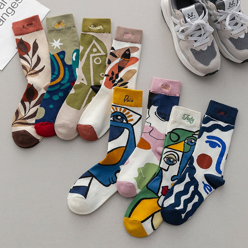 Cool Korean Printed Socks