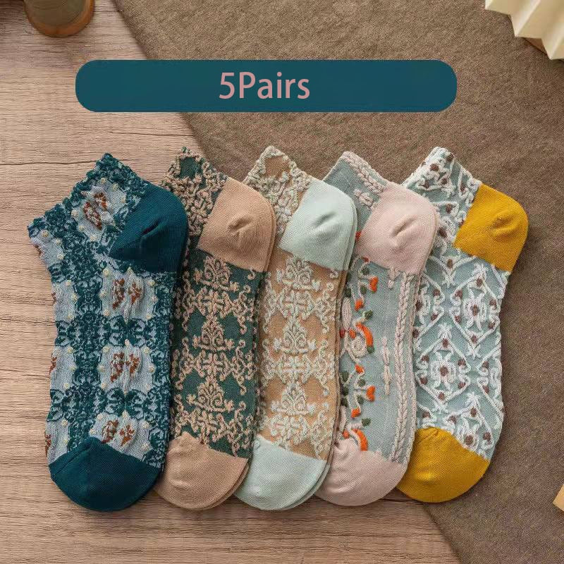 Retro Harajuku Embroidered Women Socks