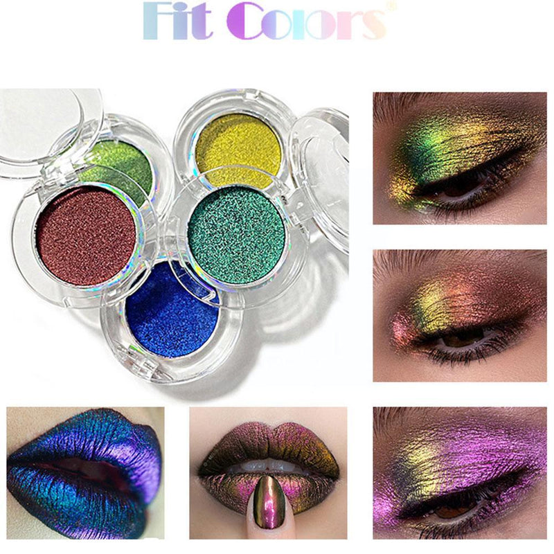 1pcs 6 Color Chameleon Pigment Chameleon Eyeshadow Chrome Multi Shadow Palette Makeup Diamond Prismatic Powder Eye Eyeshado D9p3