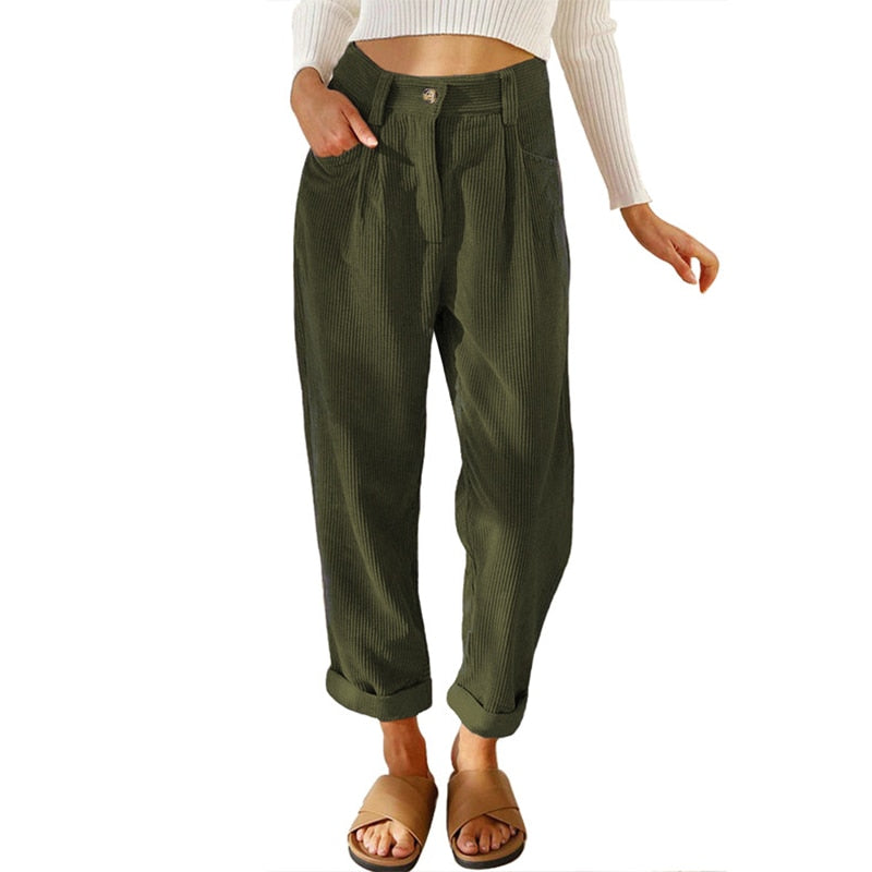 Loose Casual Corduroy Straight Pants