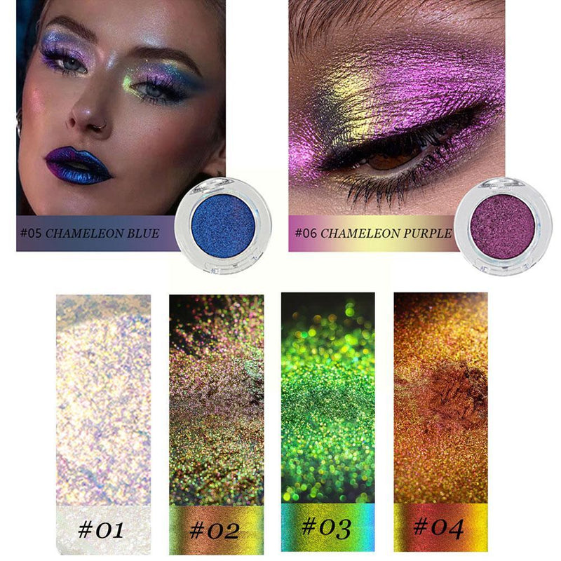 1pcs 6 Color Chameleon Pigment Chameleon Eyeshadow Chrome Multi Shadow Palette Makeup Diamond Prismatic Powder Eye Eyeshado D9p3